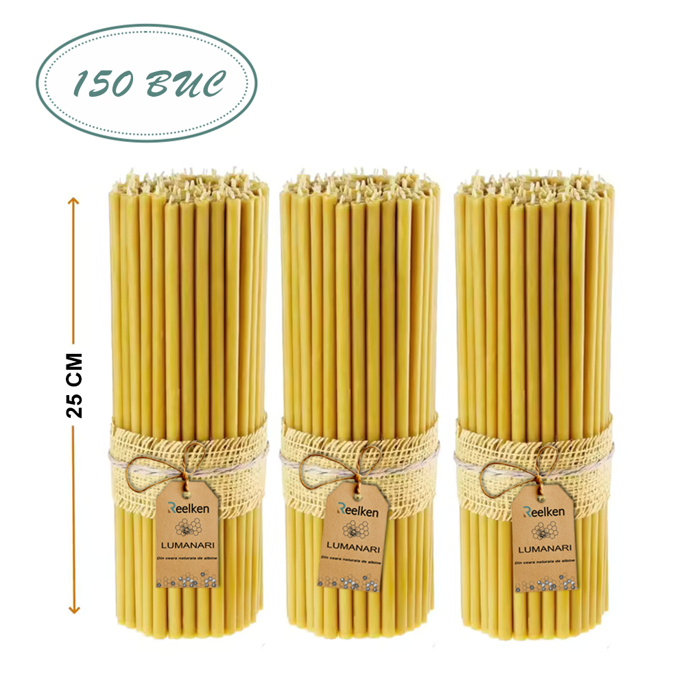 Świece Woskowe Naturalne – 250x8mm