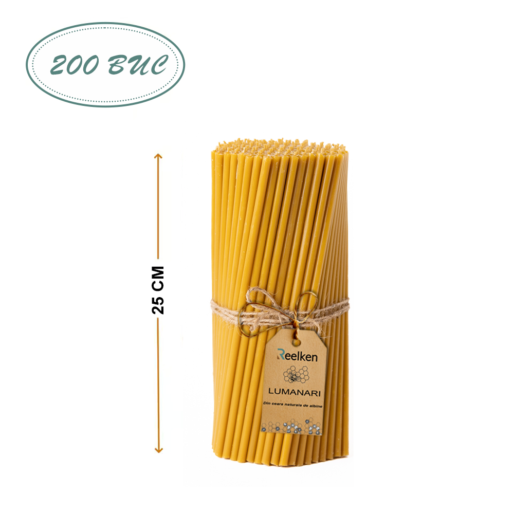 Świece Woskowe Naturalne – 250x8mm