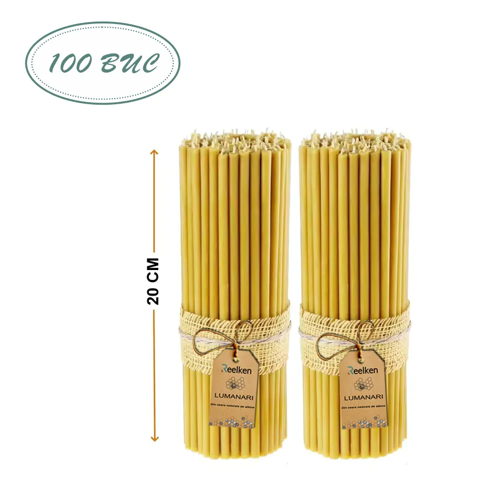 Lumanari din Ceara Naturala de Albine - 200x8mm