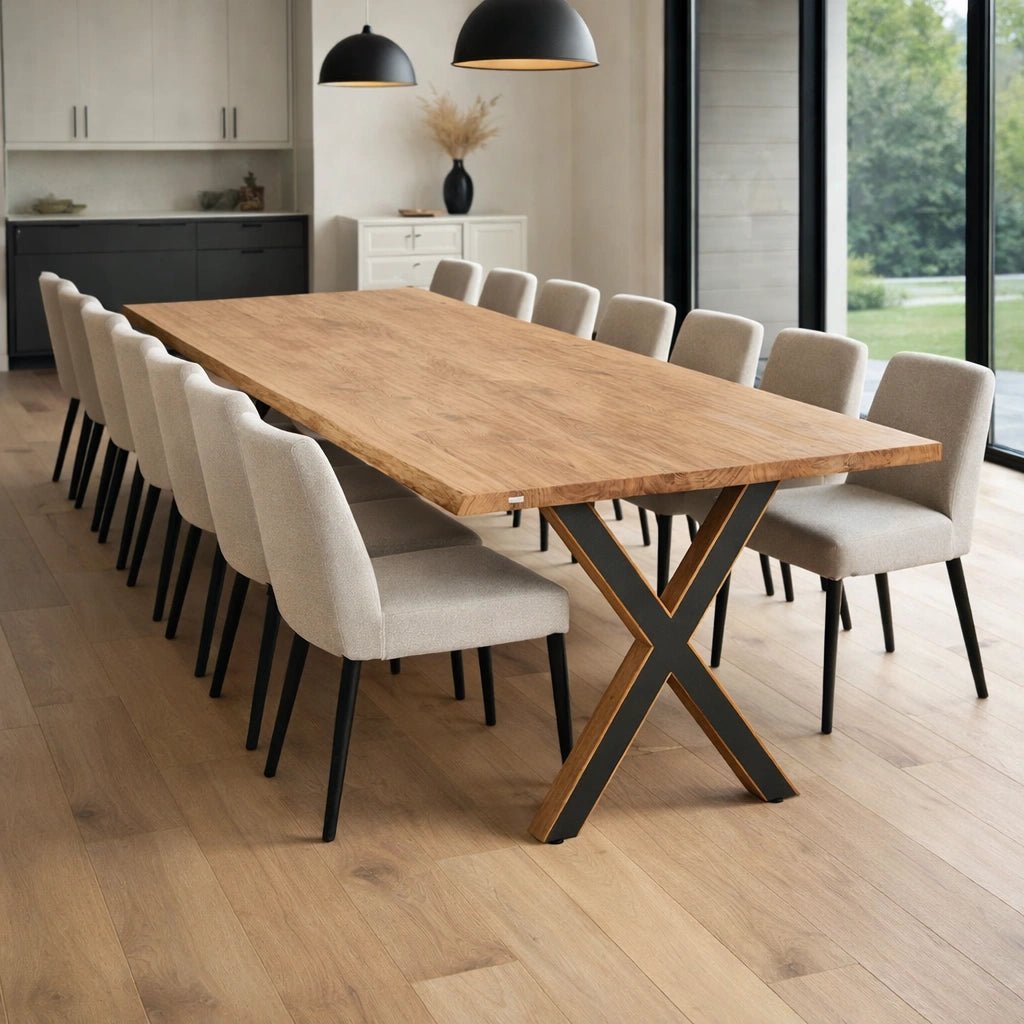 Masa din stejar masiv model rustic - 14 persoane -300x100x4cm - Reelken