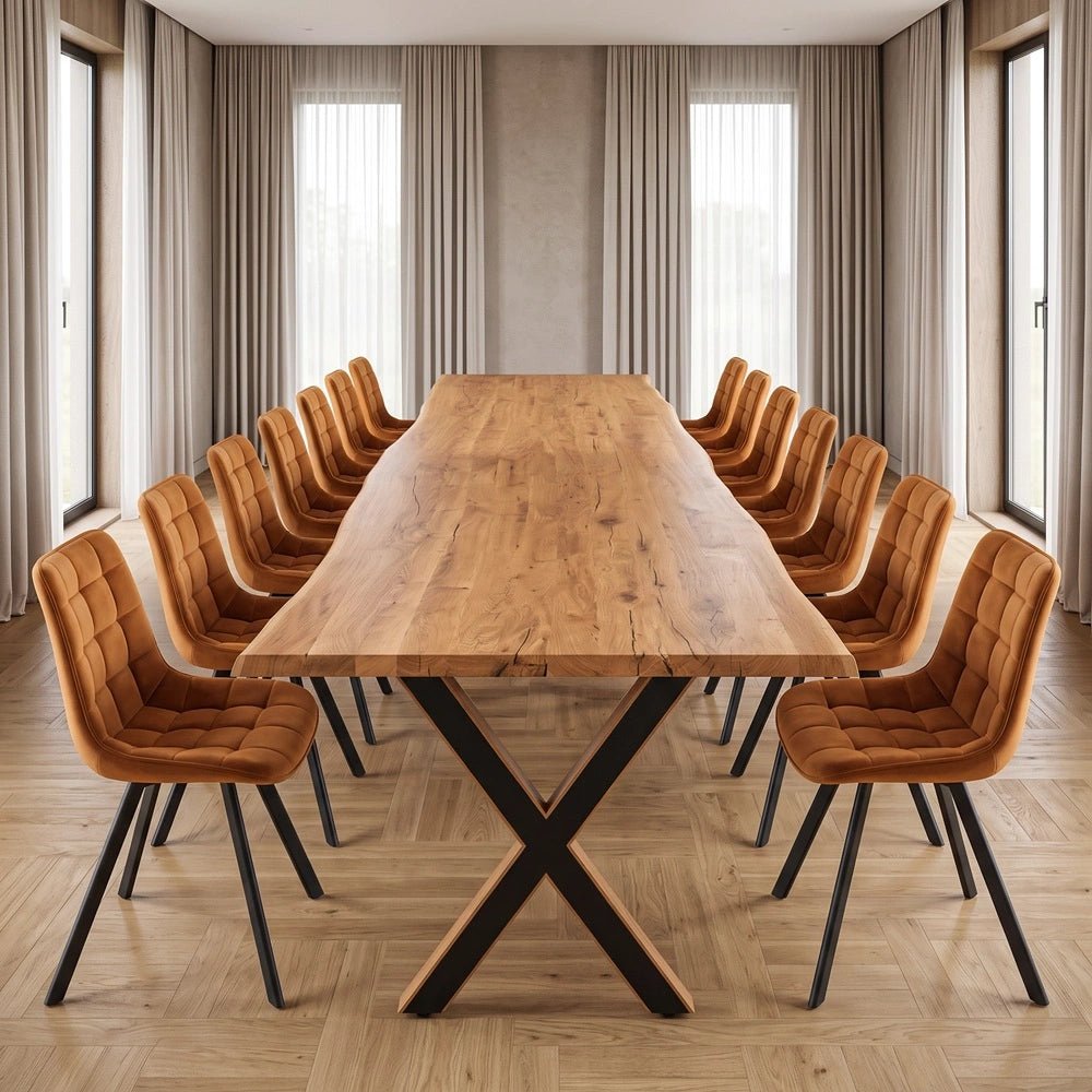 Masa din stejar masiv model rustic - 14 persoane -300x100x4cm - Reelken
