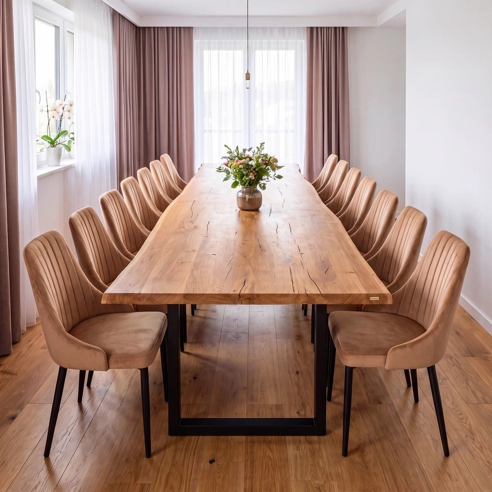 Masa din stejar masiv model rustic - 14 persoane -300x100x4cm - Reelken