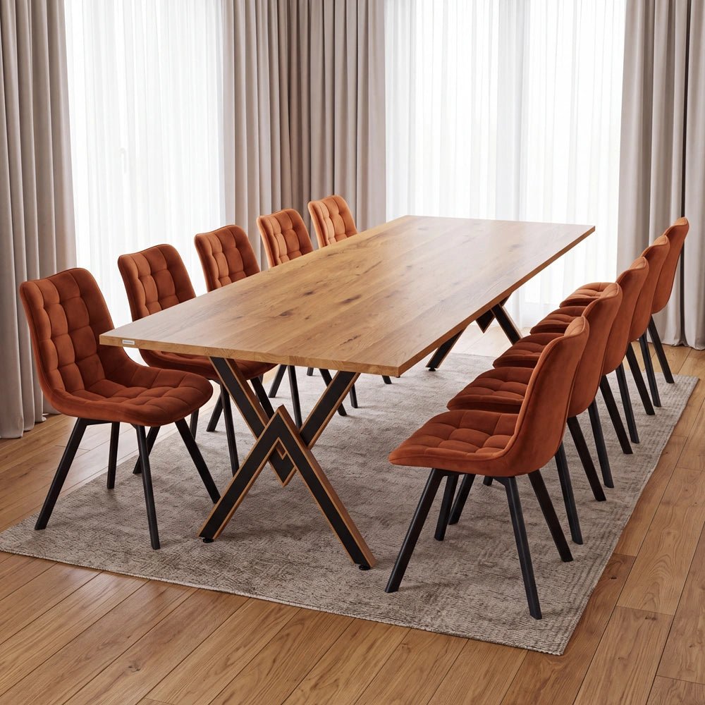 Masa din stejar model clasic - 10 persoane - 240x100x2,6cm - Reelken