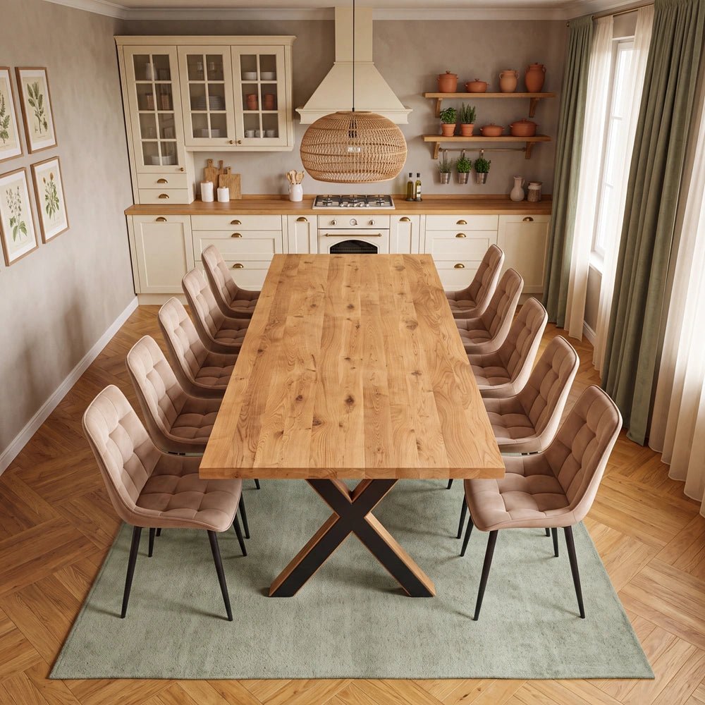 Masa din stejar model clasic - 10 persoane -240x100x4cm - Reelken