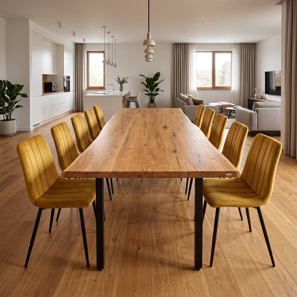 Masa din stejar model rustic - 10 persoane -220x100x4cm - Reelken