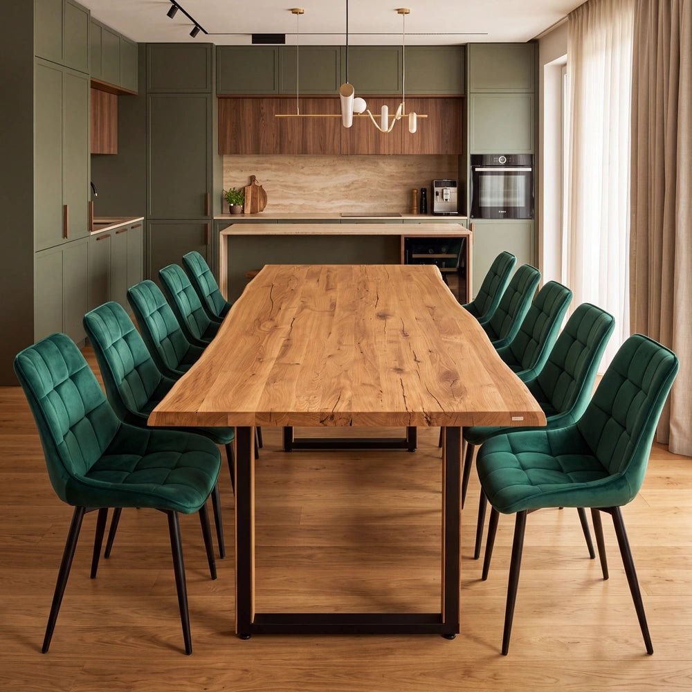 Masa din stejar model rustic - 10 persoane - 220x100x4cm - Reelken