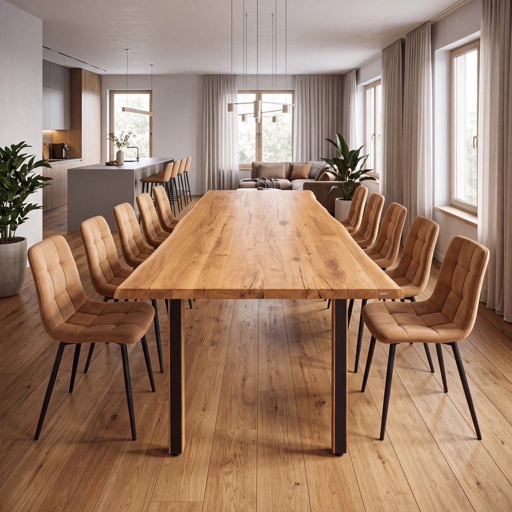 Masa din stejar model rustic - 10 persoane -220x100x4cm - Reelken