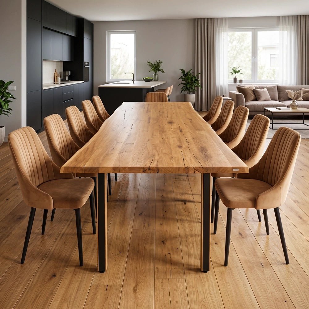 Masa din stejar model rustic - 10 persoane -220x100x4cm - Reelken