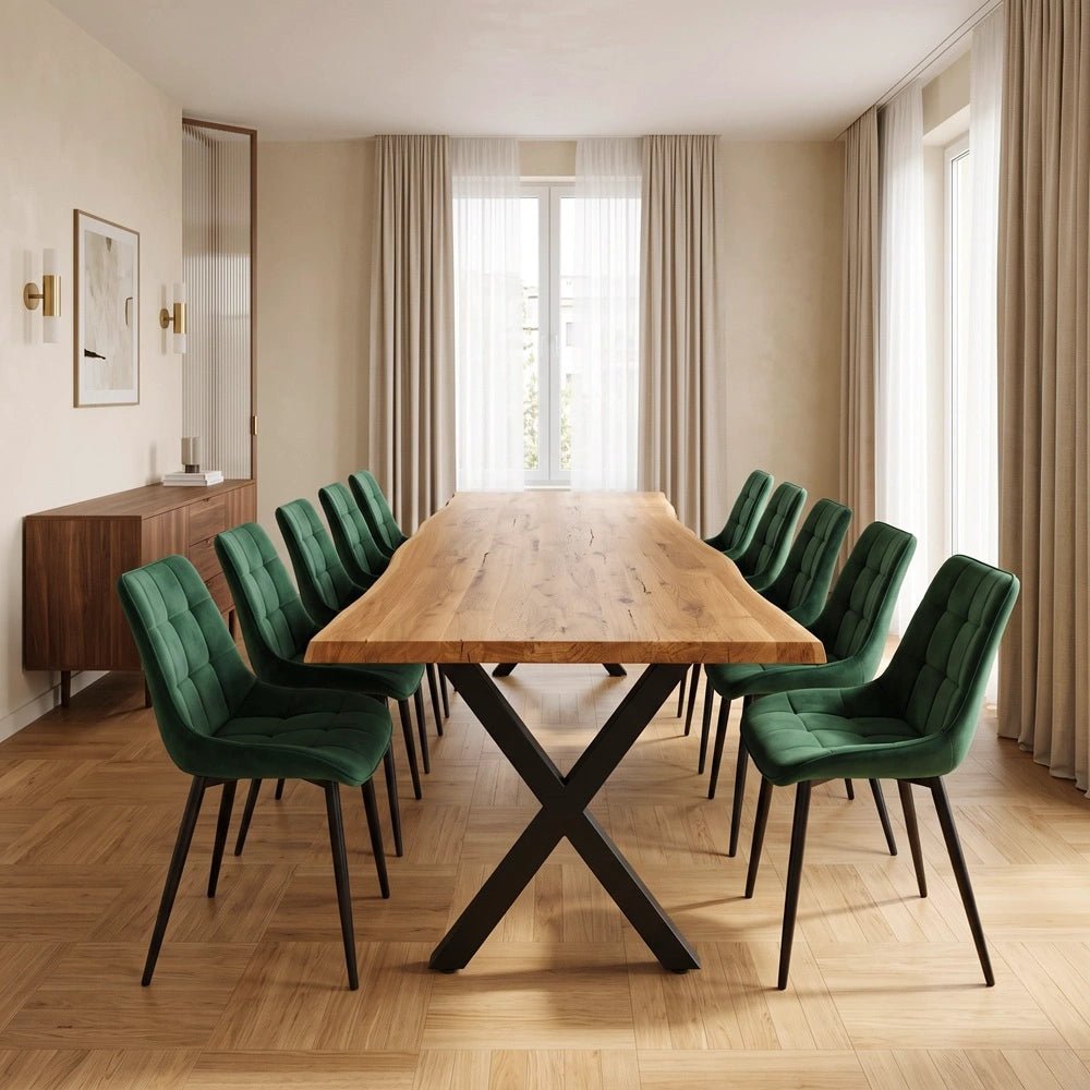Masa din stejar model rustic - 10 persoane -220x100x4cm - Reelken