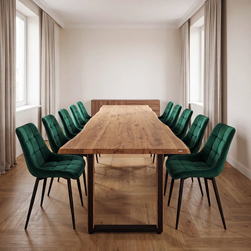 Masa din stejar model rustic - 10 persoane - 220x100x4cm - Reelken