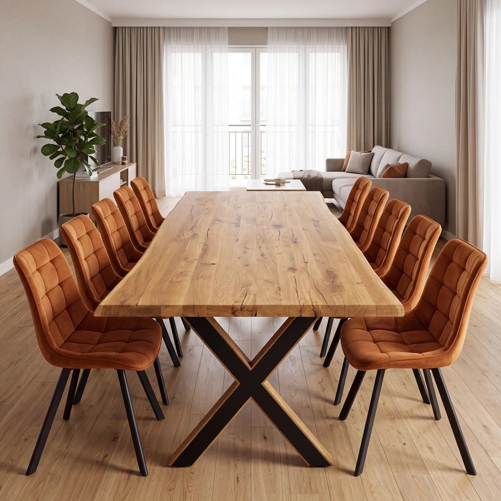 Masa din stejar model rustic - 10 persoane -220x100x4cm - Reelken