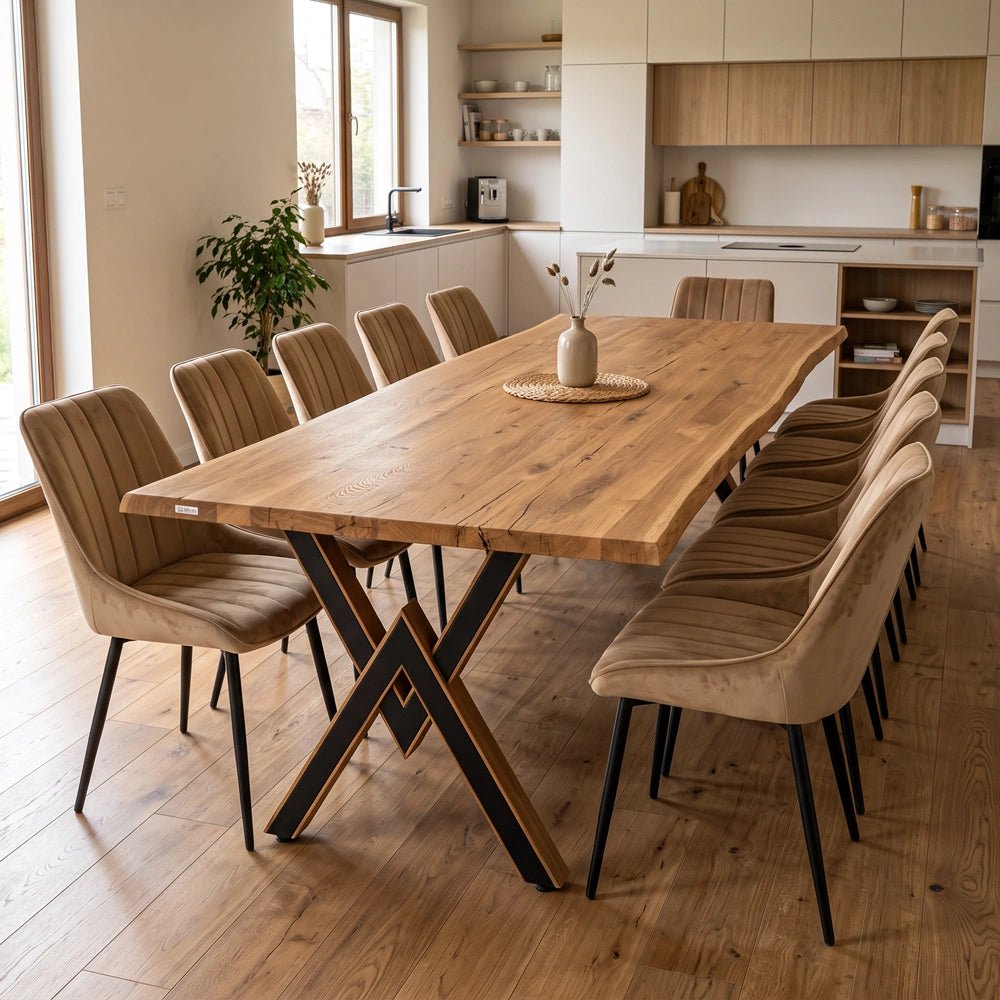 Masa din stejar model rustic - 10 persoane -220x100x4cm - Reelken
