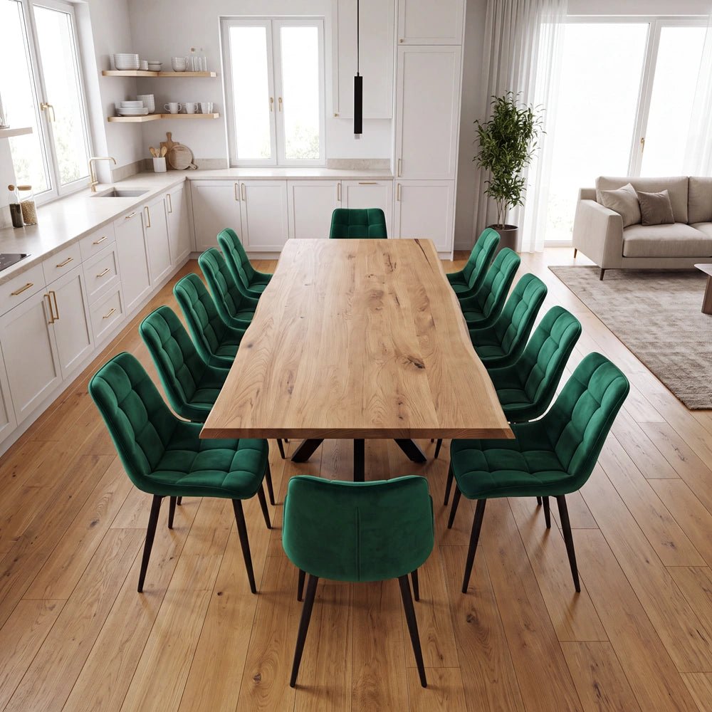 Masa din stejar model rustic - 10 persoane -220x100x4cm - Reelken