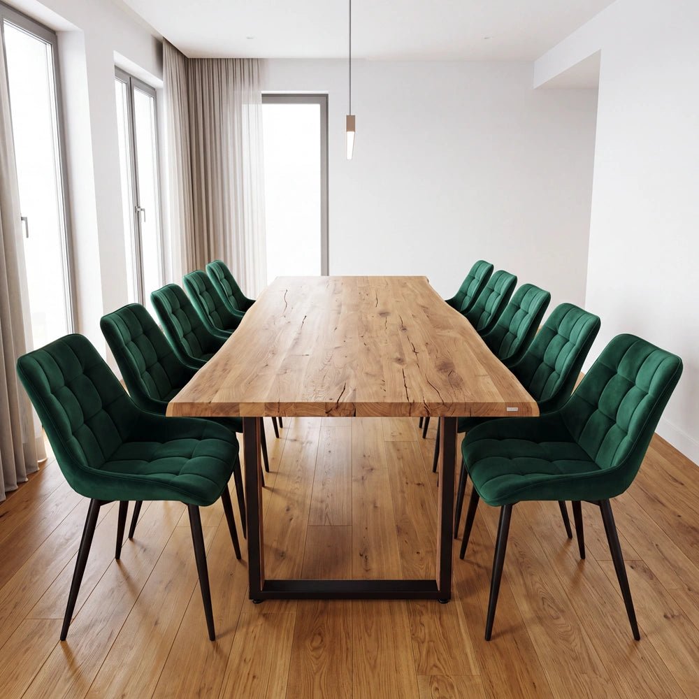 Masa din stejar model rustic - 10 persoane - 220x100x4cm - Reelken