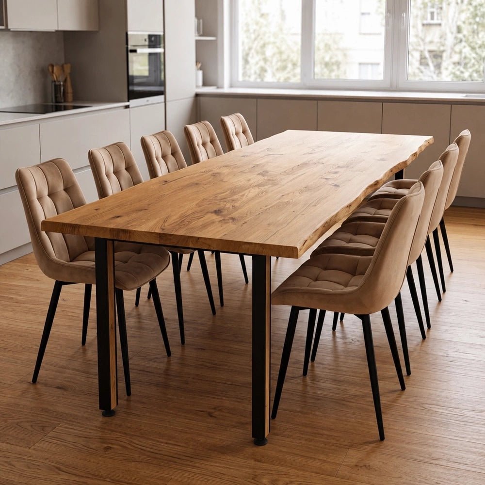 Masa din stejar model rustic - 10 persoane -220x100x4cm - Reelken