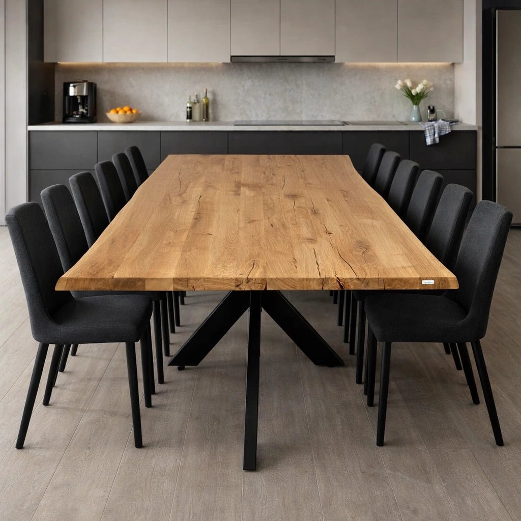 Masa din stejar model rustic - 12 persoane -260x100x4cm - Reelken