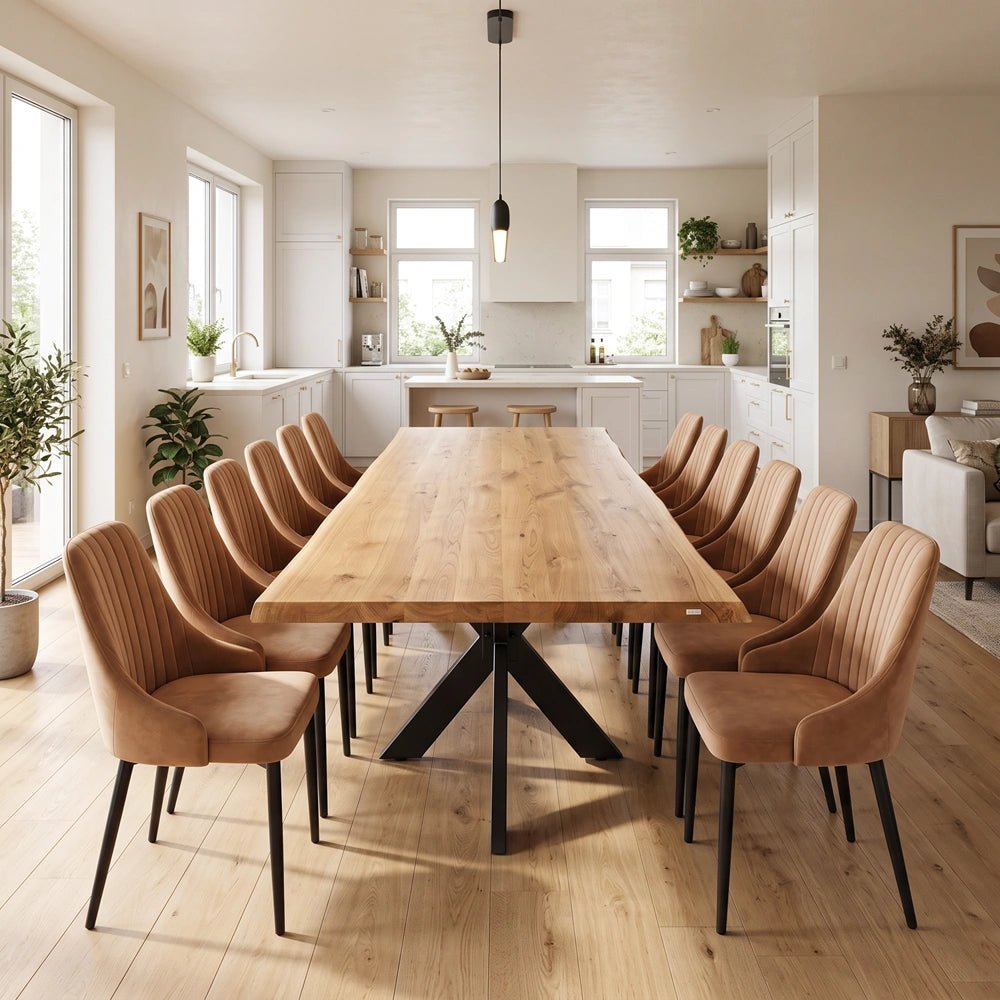 Masa din stejar model rustic - 12 persoane -260x100x4cm - Reelken