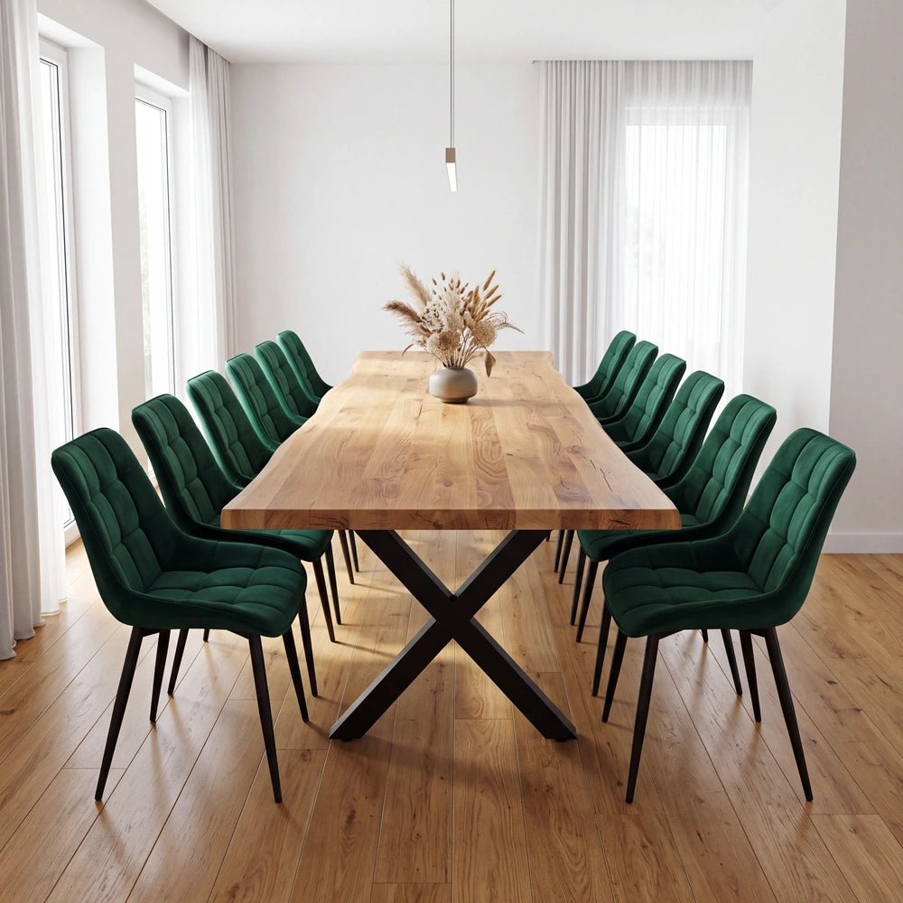 Masa din stejar model rustic - 12 persoane -260x100x4cm - Reelken