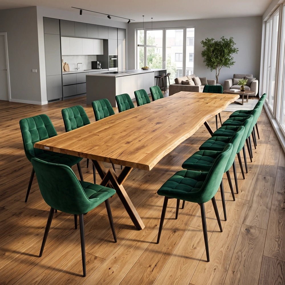 Masa din stejar model rustic - 12 persoane -260x100x4cm - Reelken
