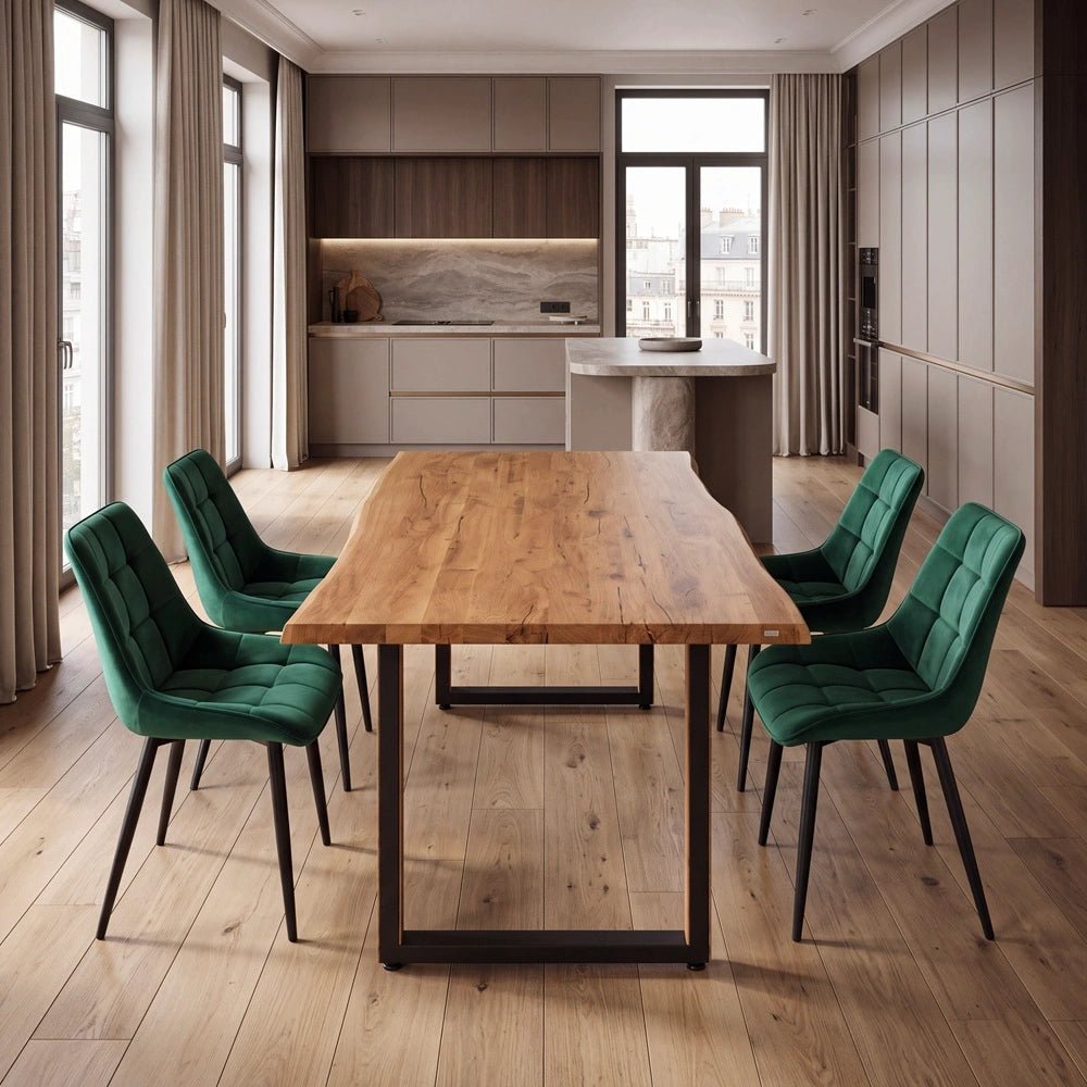 Masa din stejar model rustic - 4 persoane -140x80x4 - Reelken