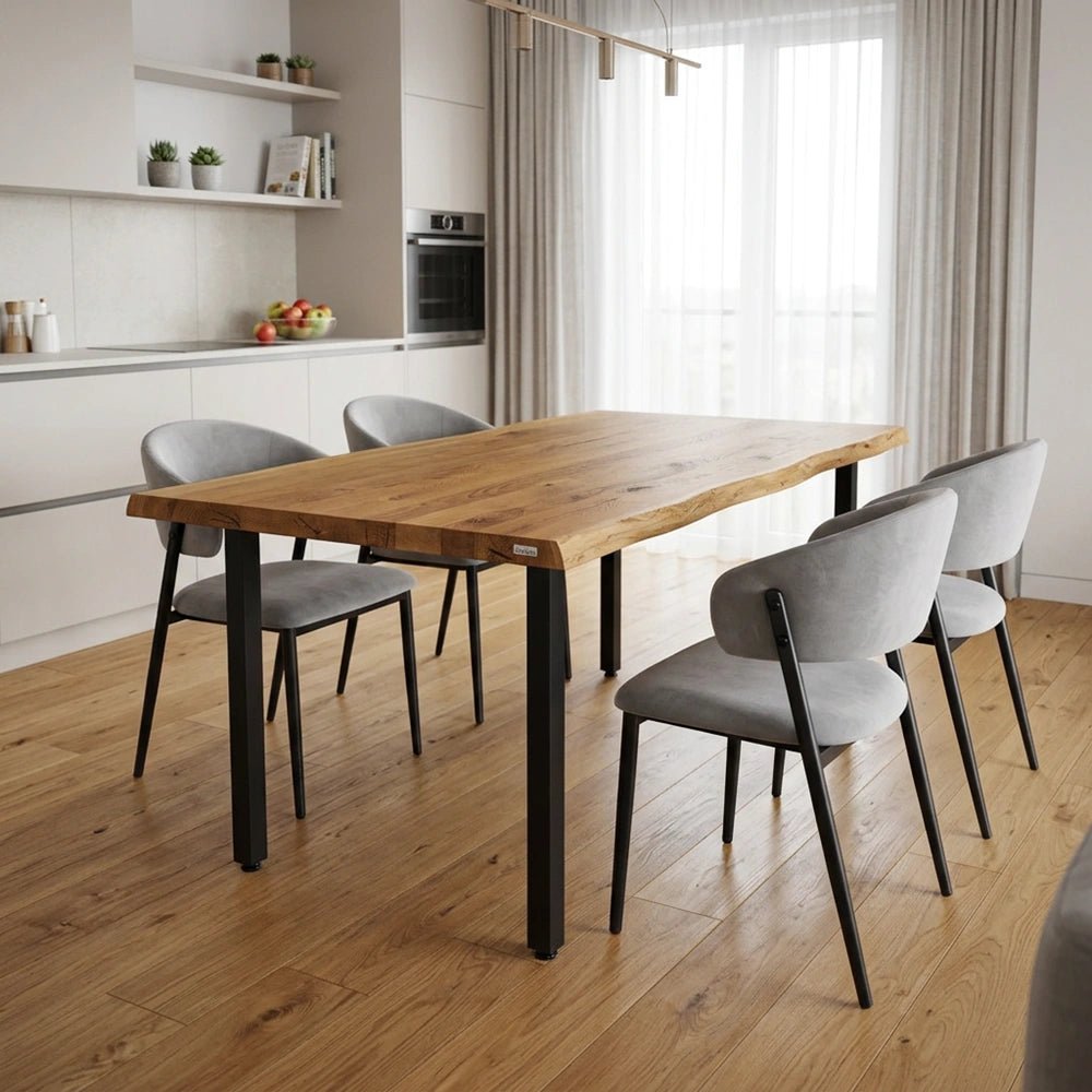 Masa din stejar model rustic - 4 persoane -140x80x4 - Reelken