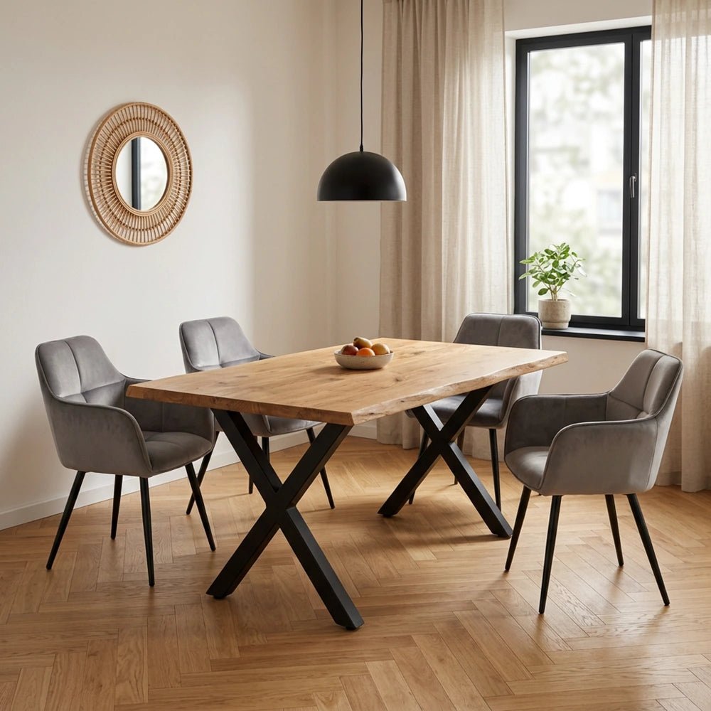 Masa din stejar model rustic - 4 persoane -140x80x4 - Reelken