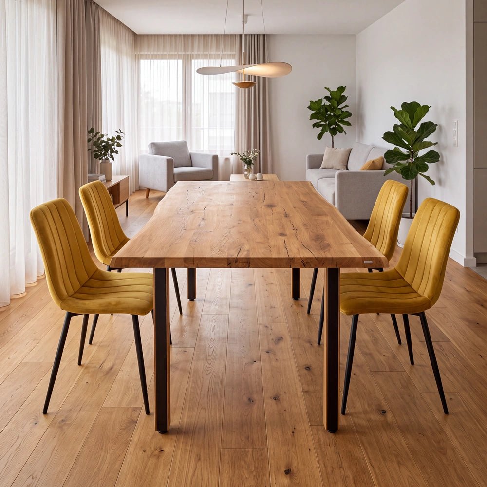Masa din stejar model rustic - 4 persoane -140x80x4 - Reelken
