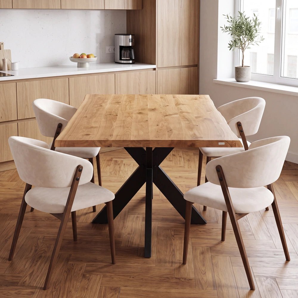 Masa din stejar model rustic - 4 persoane -140x80x4 - Reelken