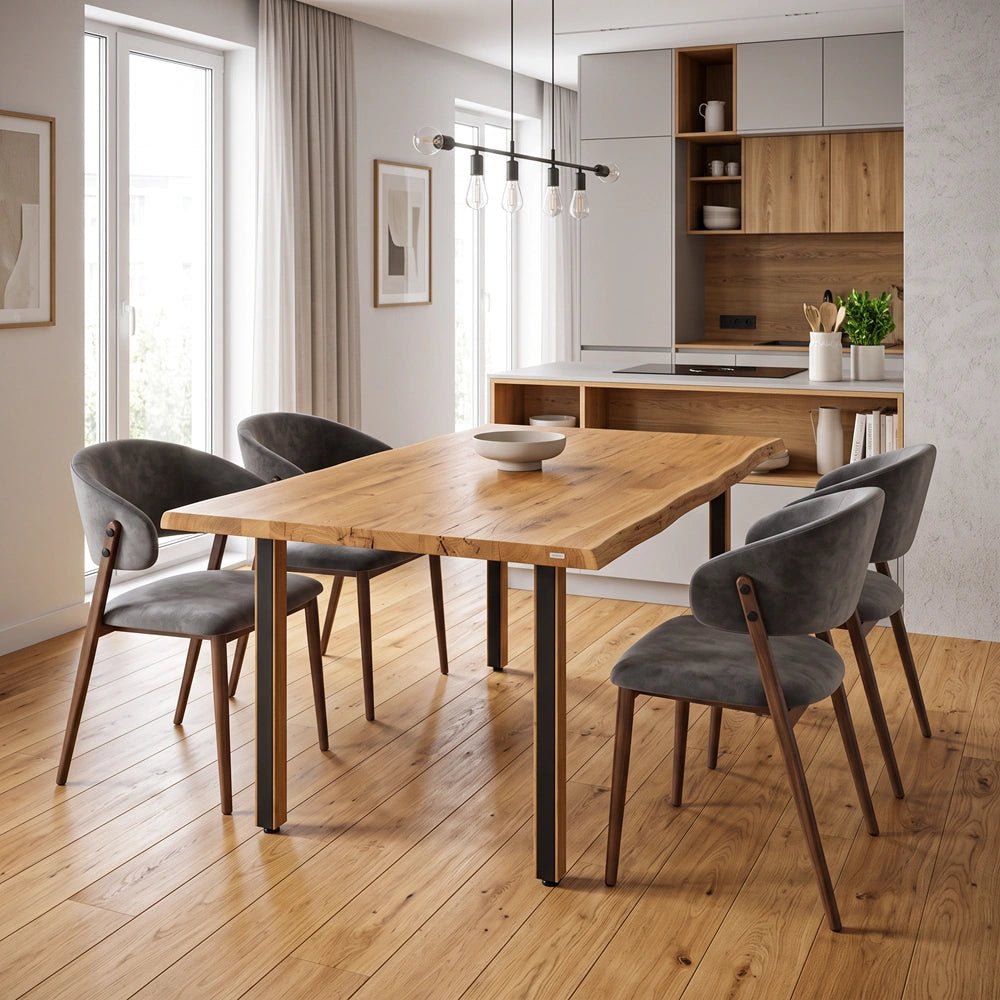 Masa din stejar model rustic - 4 persoane -140x80x4 - Reelken