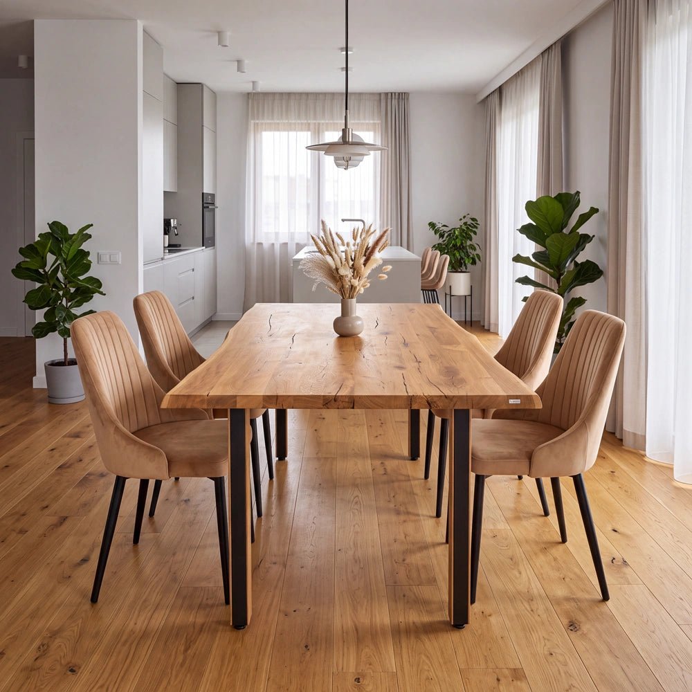 Masa din stejar model rustic - 4 persoane -140x80x4 - Reelken