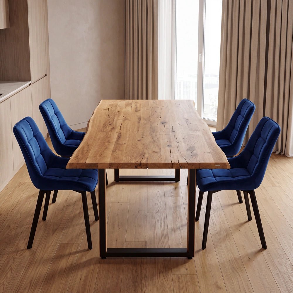 Masa din stejar model rustic - 4 persoane -140x80x4 - Reelken