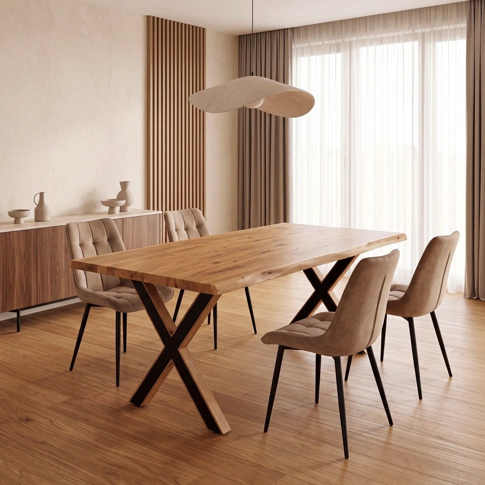 Masa din stejar model rustic - 4 persoane -140x80x4 - Reelken