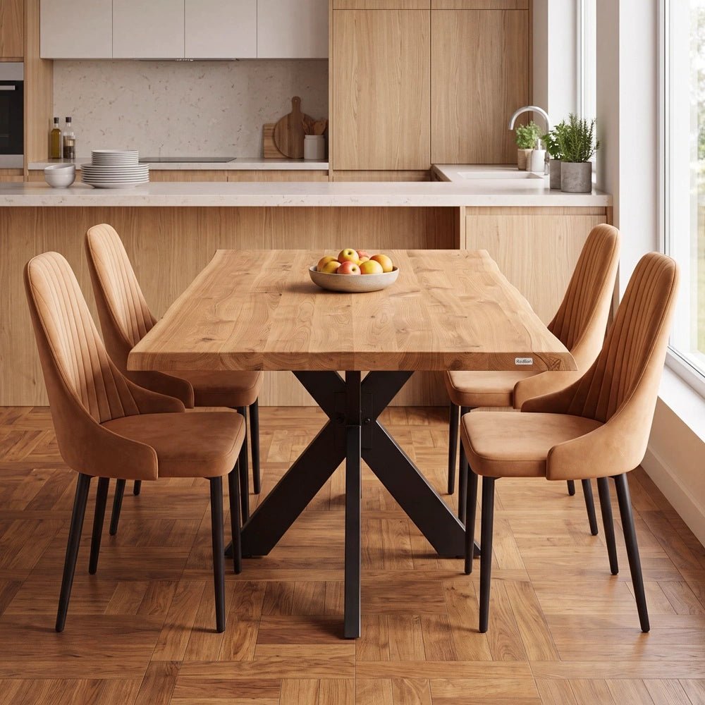 Masa din stejar model rustic - 4 persoane -140x80x4 - Reelken