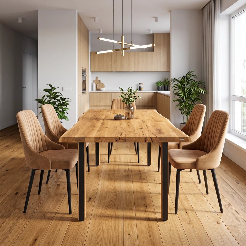 Masa din stejar model rustic - 4 persoane -140x80x4 - Reelken