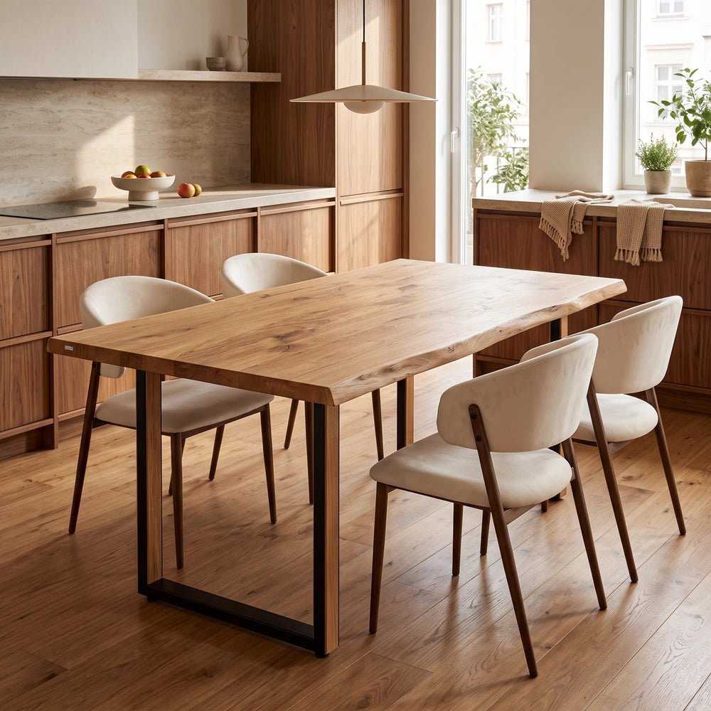 Masa din stejar model rustic - 4 persoane -140x80x4 - Reelken