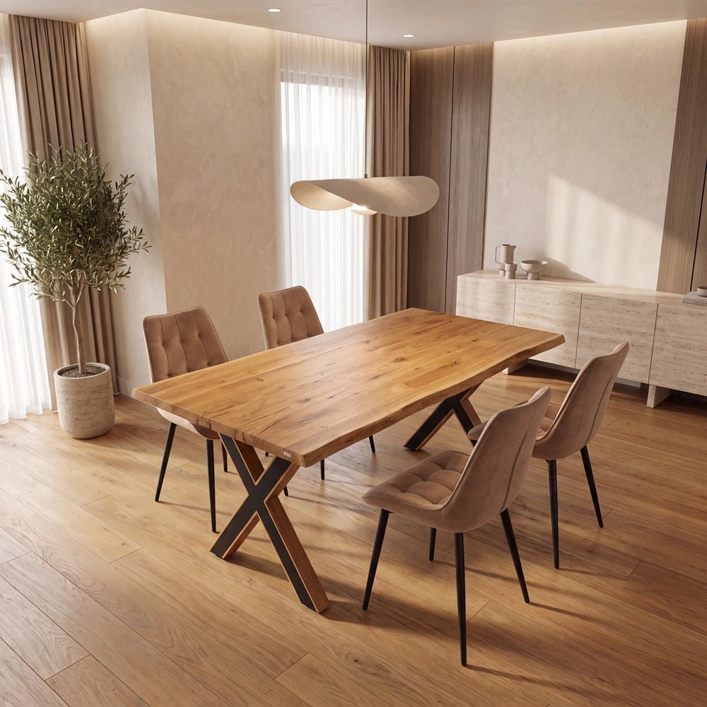 Masa din stejar model rustic - 4 persoane -140x80x4 - Reelken