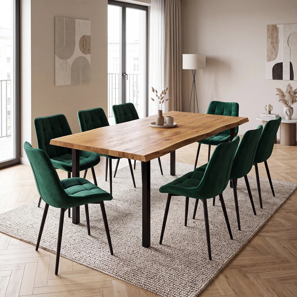 Masa din stejar model rustic - 6 persoane -160x80x4 - Reelken