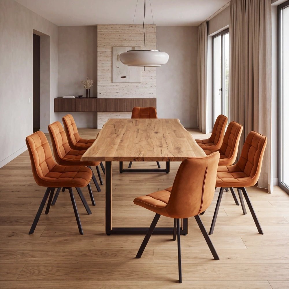Masa din stejar model rustic - 6 persoane -160x80x4 - Reelken