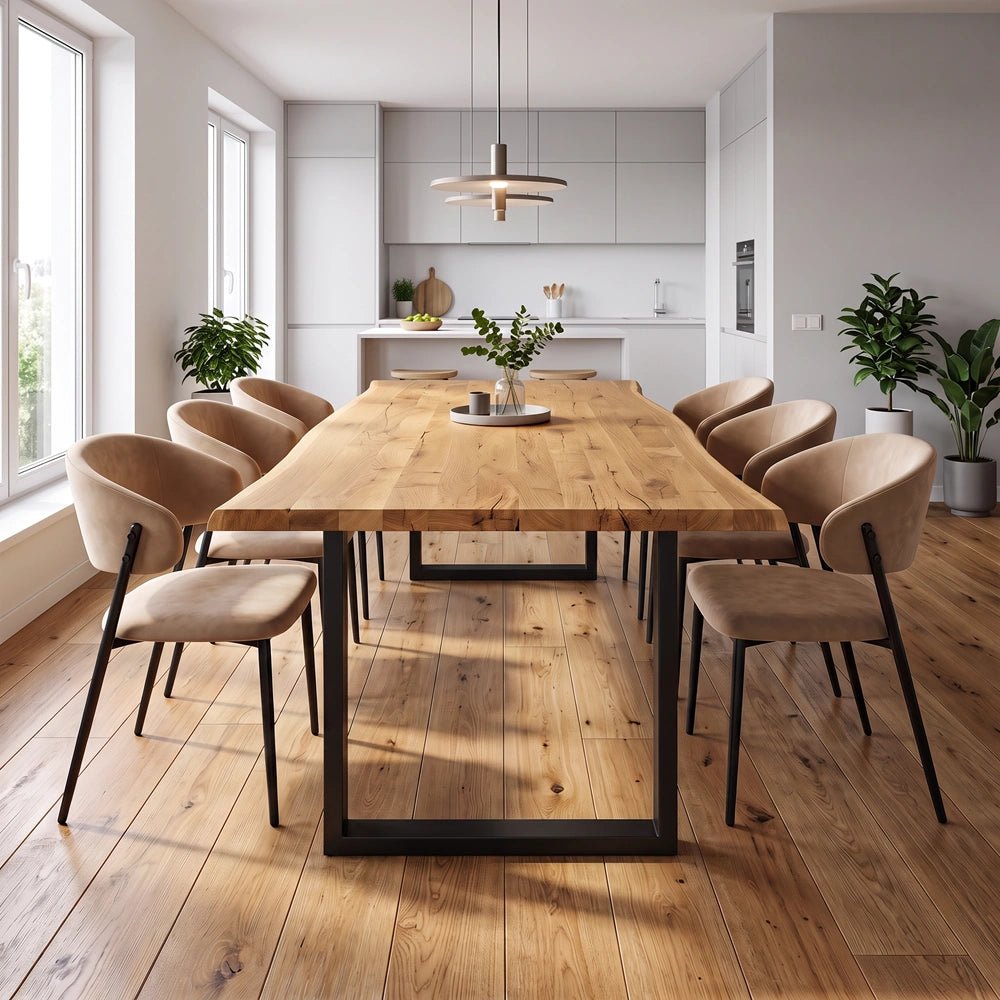 Masa din stejar model rustic - 6 persoane -160x80x4 - Reelken