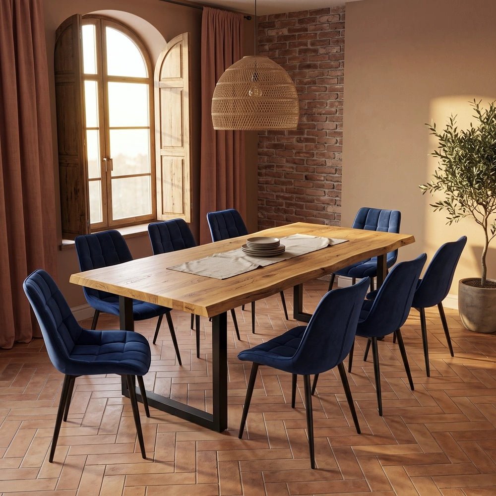 Masa din stejar model rustic - 6 persoane -160x80x4 - Reelken
