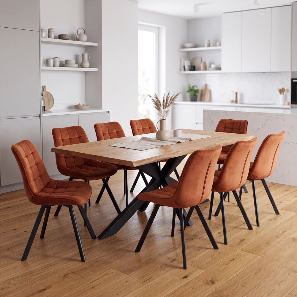 Masa din stejar model rustic - 6 persoane -160x80x4 - Reelken