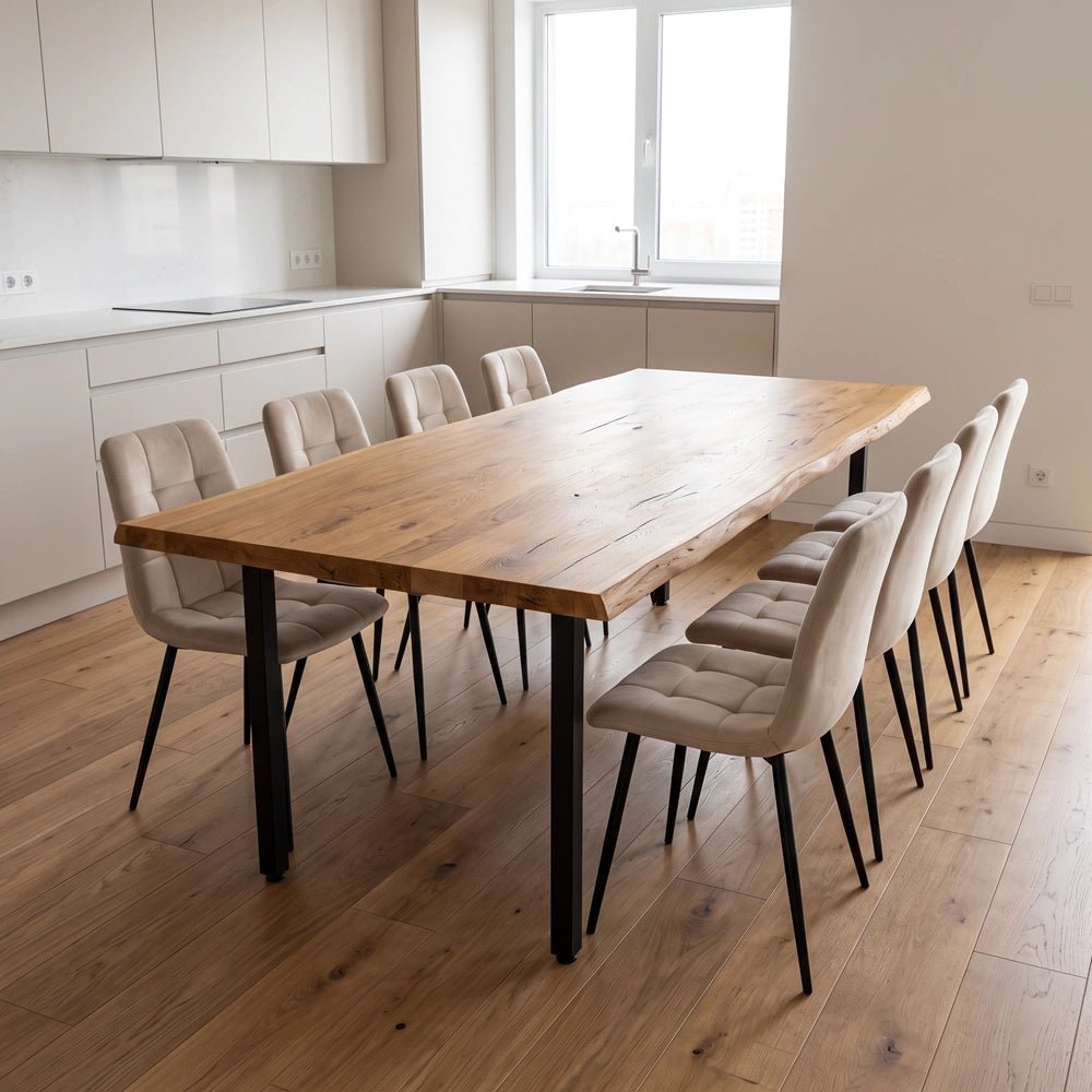 Masa din stejar model rustic - 8 persoane -200x100x4cm - Reelken