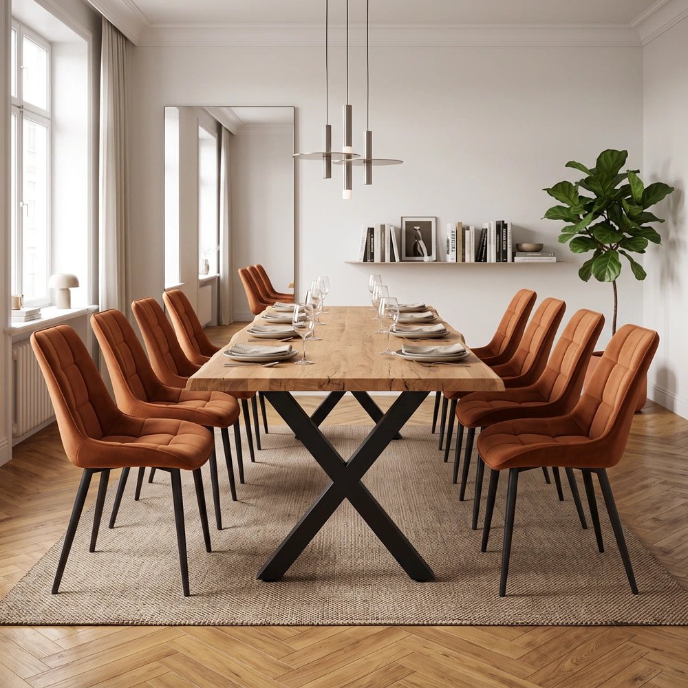 Masa din stejar model rustic - 8 persoane -200x100x4cm - Reelken
