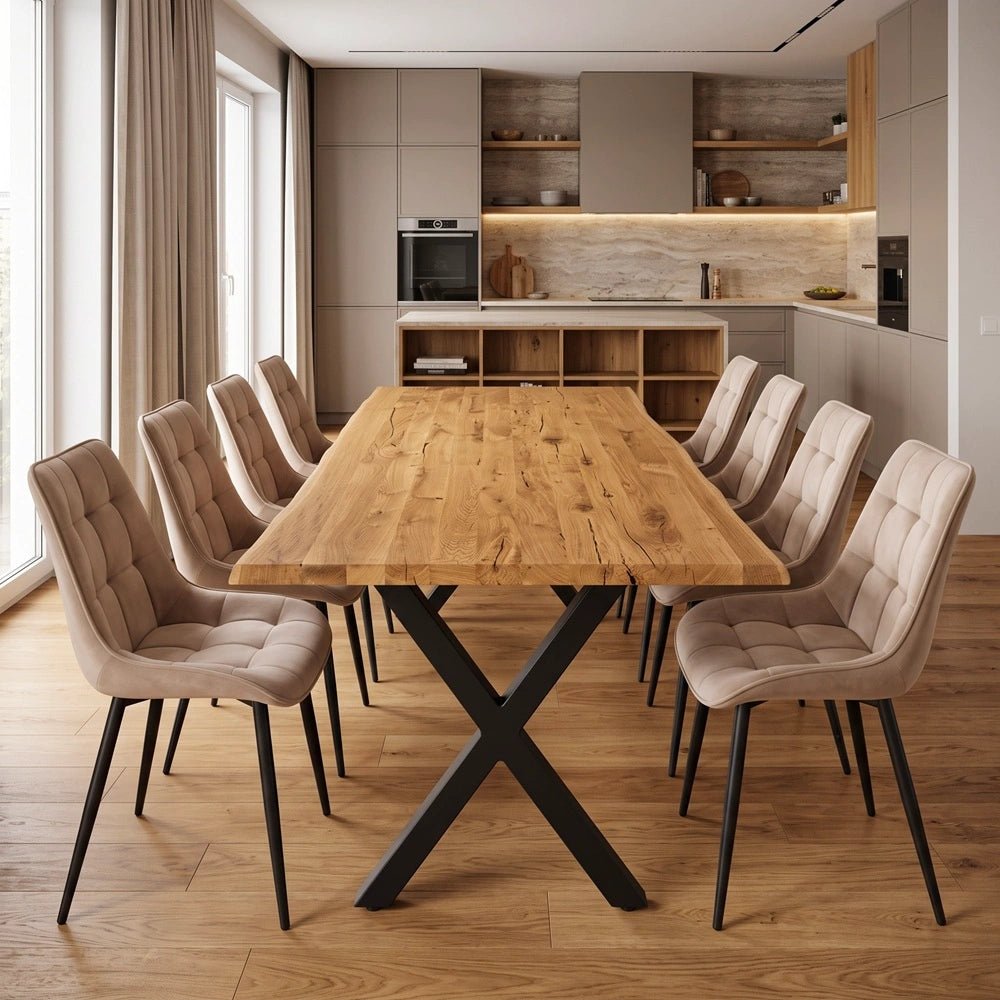 Masa din stejar model rustic - 8 persoane -200x100x4cm - Reelken