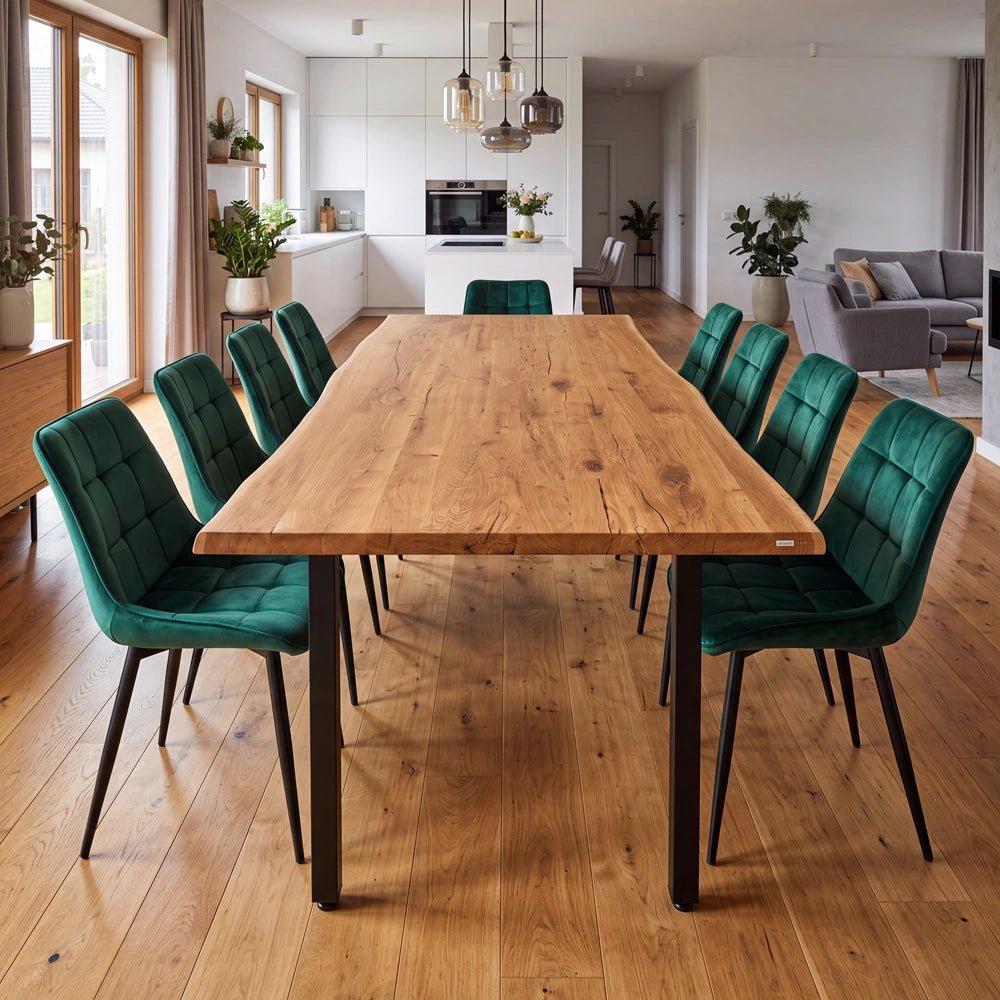 Masa din stejar model rustic - 8 persoane -200x100x4cm - Reelken