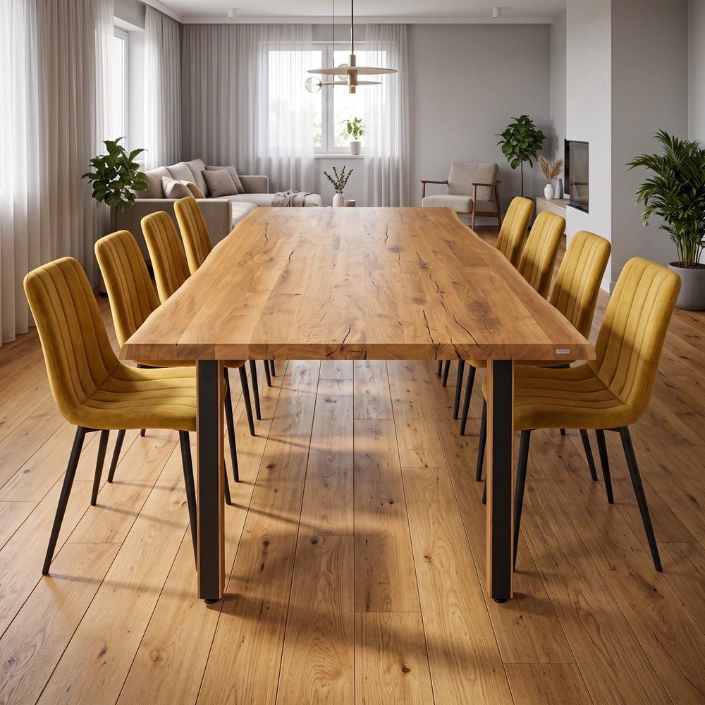 Masa din stejar model rustic - 8 persoane -200x100x4cm - Reelken