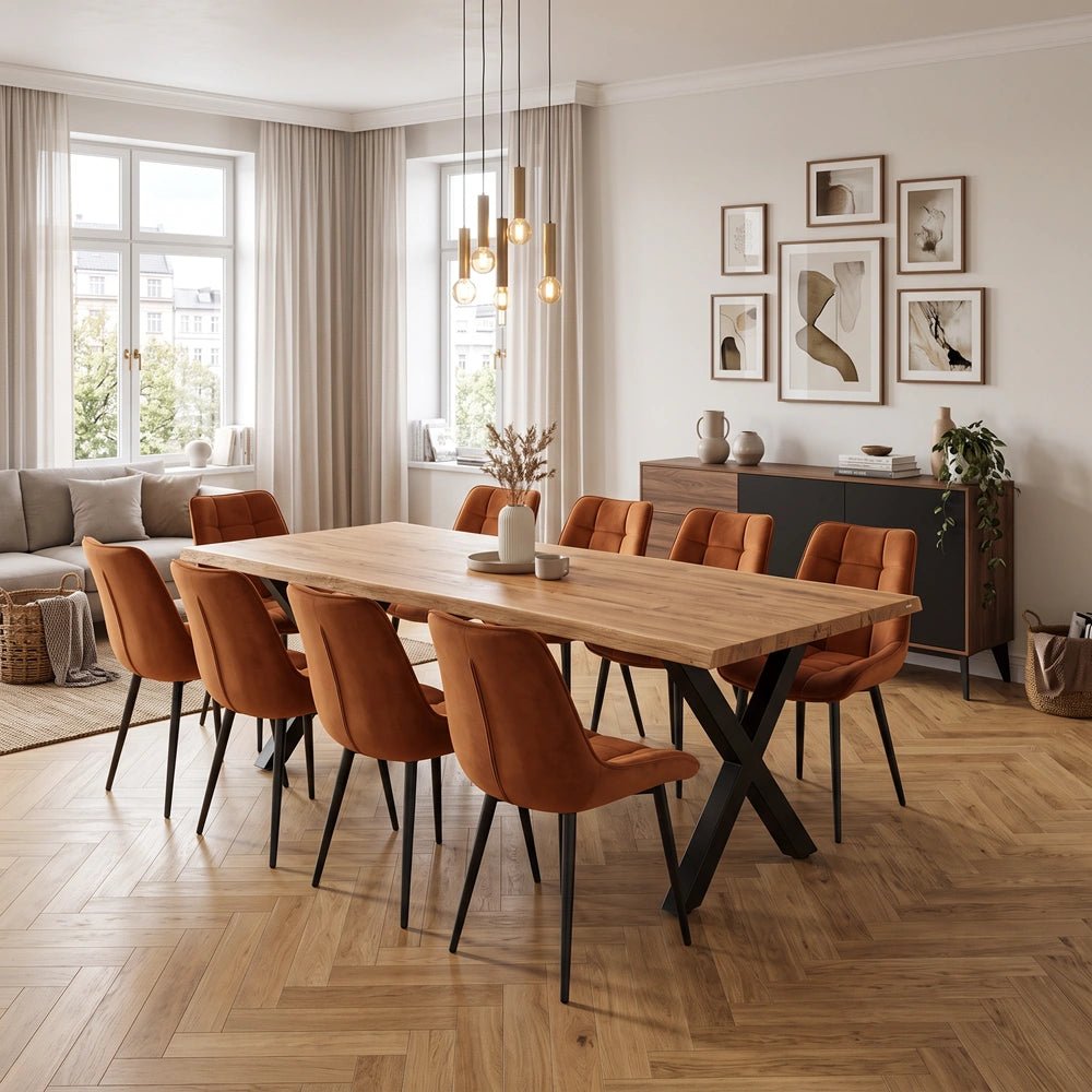 Masa din stejar model rustic - 8 persoane -200x100x4cm - Reelken
