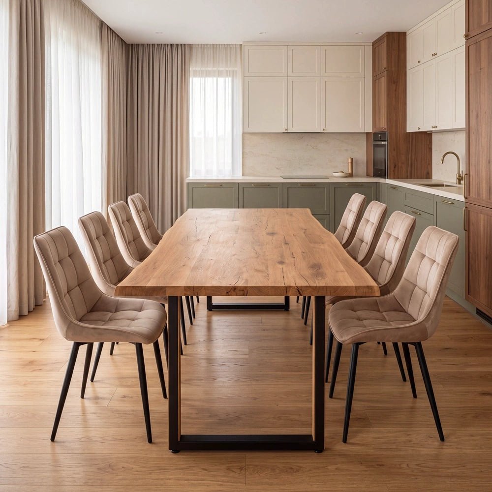 Masa din stejar model rustic - 8 persoane -200x100x4cm - Reelken
