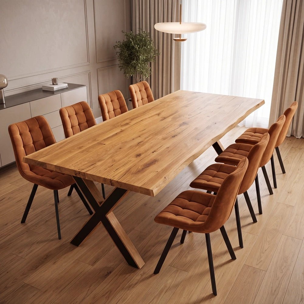 Masa din stejar model rustic - 8 persoane -200x100x4cm - Reelken