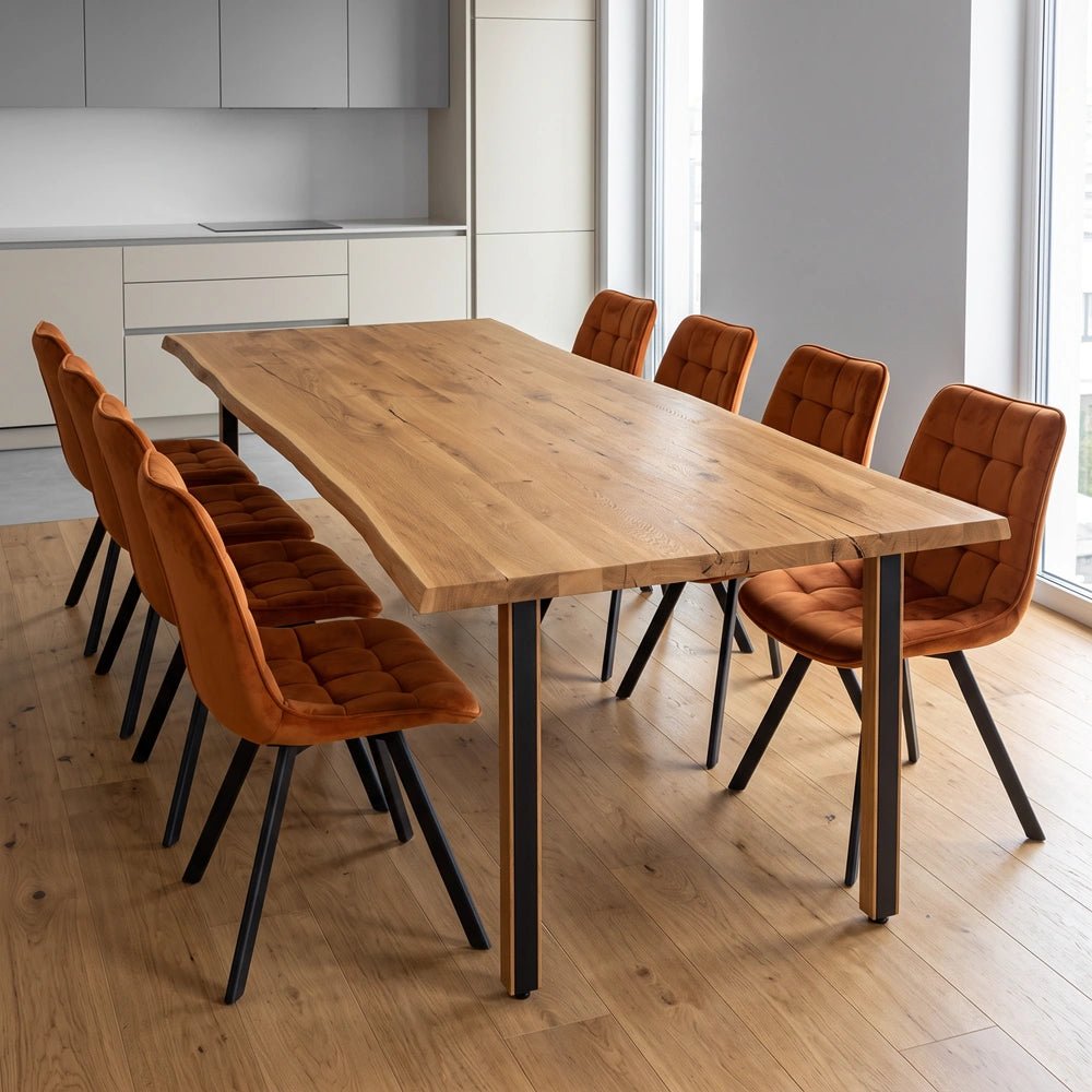 Masa din stejar model rustic - 8 persoane -200x100x4cm - Reelken